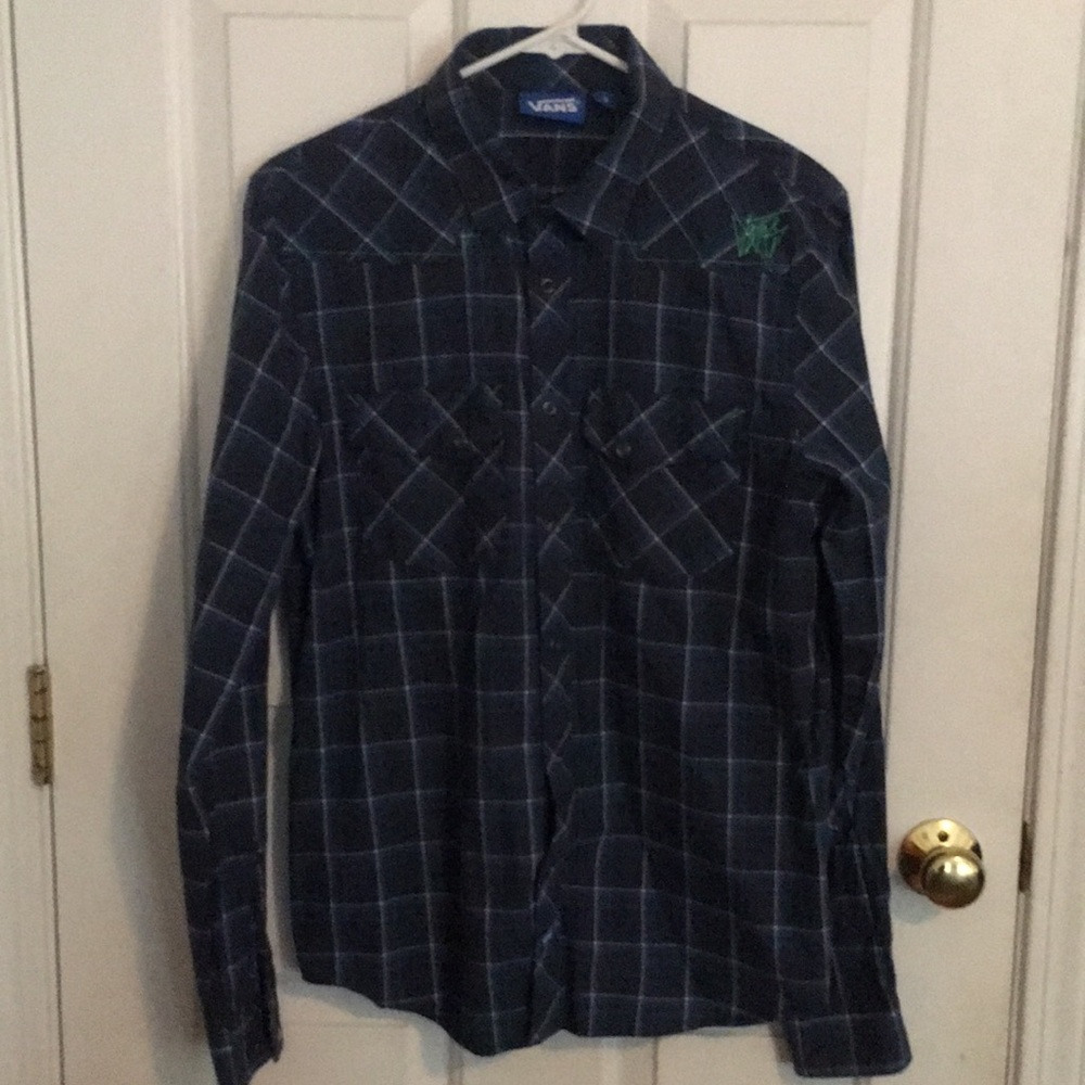 Men’s/Unisex Vans small long sleeve button up plaid shirt